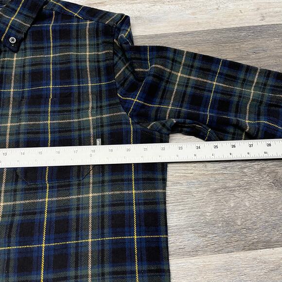 Eddie Bauer Favorite Flannel Tartan Blue Mens M Relaxed Fit Outdoor Button Shirt - Picture 6 of 9